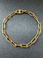 Vintage 18K Gold Solid Paper Clip Chain Bracelet