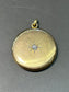 Antique 14K Gold Starburst Diamond Circle Locket