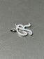 14K White Gold Diamond R Letter Charm