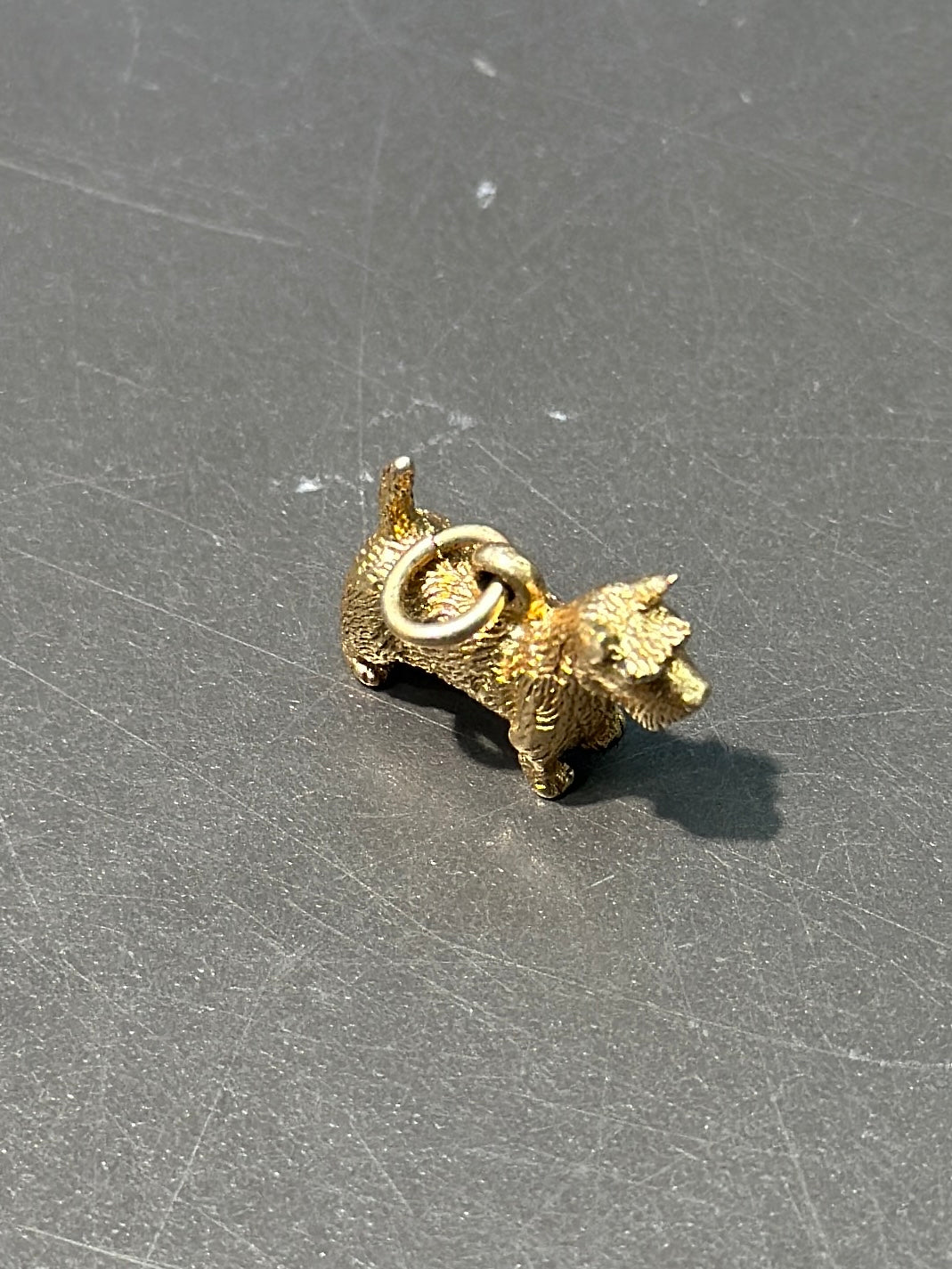 Vintage 14K Gold Schnauzer Dog Charm