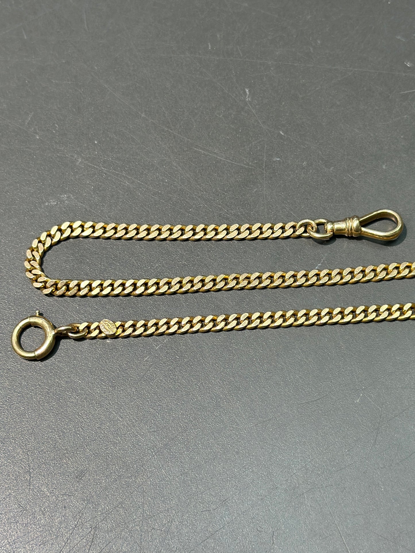 Vintage 14K Curb Link Albert Chain Watch Chain 22.5”