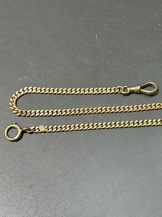 chaîne de montre vintage 14K Curb Link Albert Chain 22,5 »