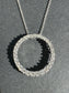 14K White Gold Diamond Open Circle Pendant