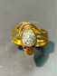 Antique 14K Gold 1.4 CTW Diamond Ruby Coiled Snake Ring