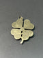 Vintage 14K Gold Tourmaline Engine Turned Lucky Clover Charm