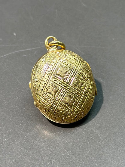 维多利亚法国 18K 金红宝石珍珠珐琅小盒