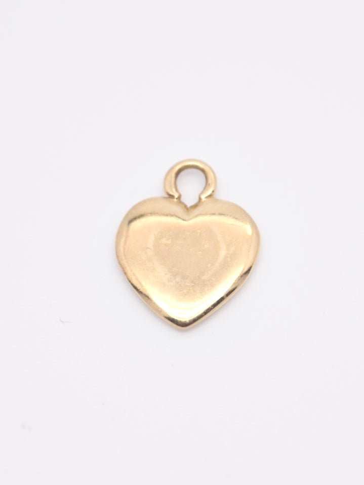 Vintage 14K Gold Solid Starburst Diamond Heart Pendant