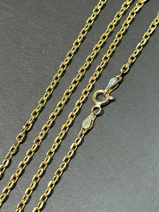 14K Gold Petite Biker Chain Necklace 18.0 inch