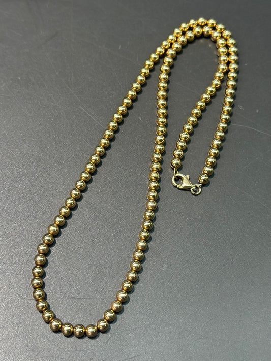 Vintage 14K Gold Bead Necklace 17.0 inch