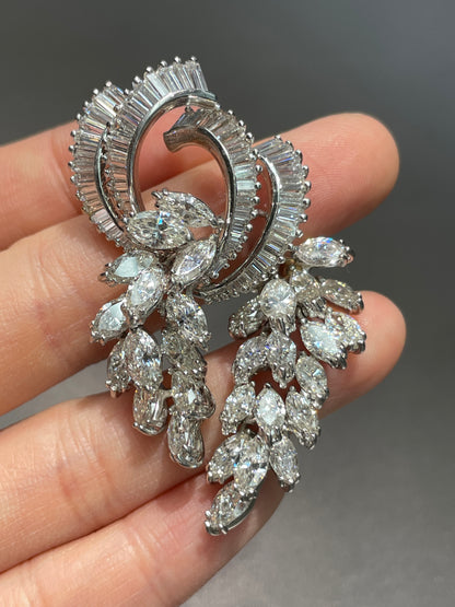 Vintage Platinum 16.52 CTW Diamond Articulating Brooch