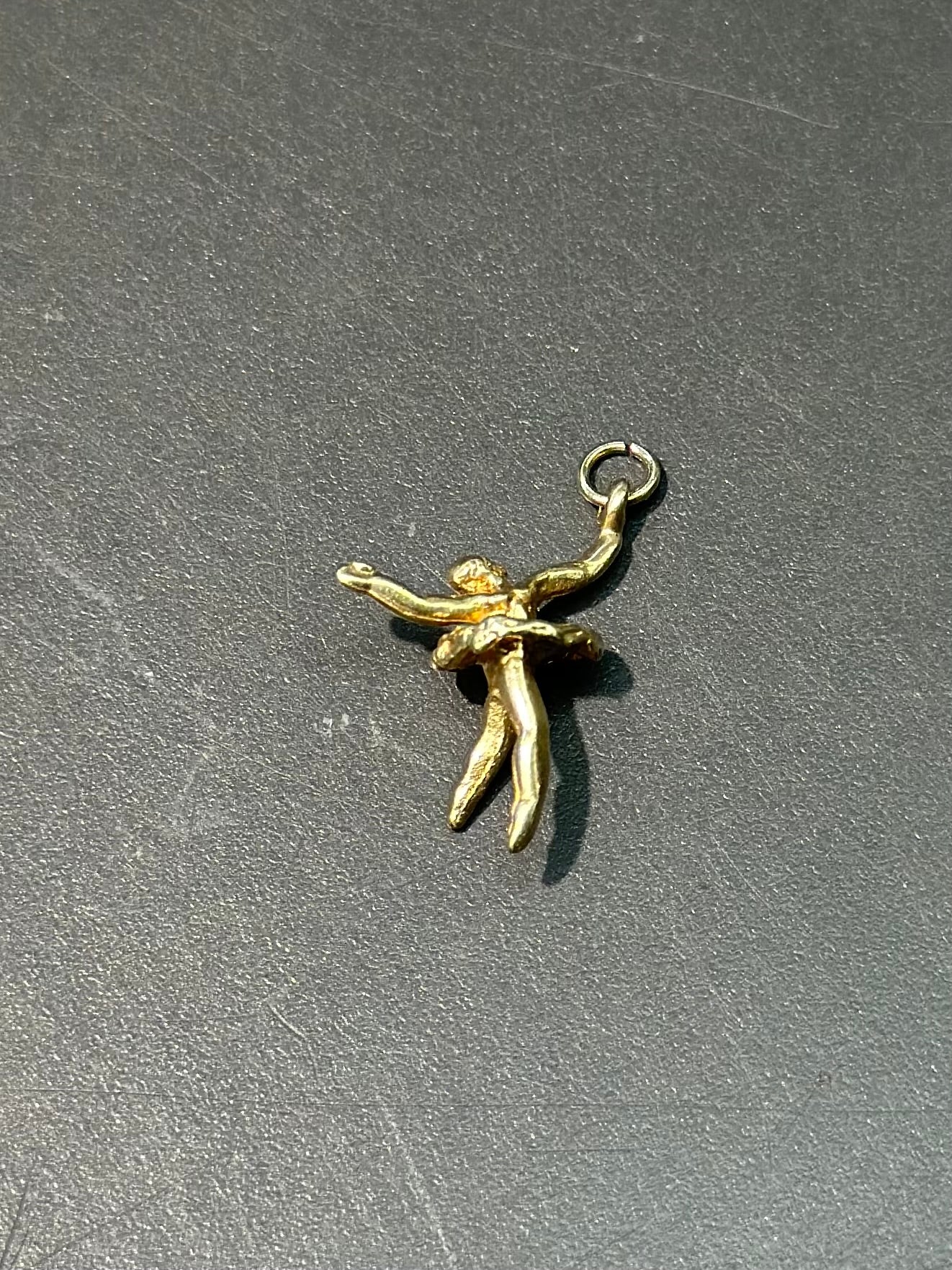 复古 14K 金芭蕾舞者吊饰