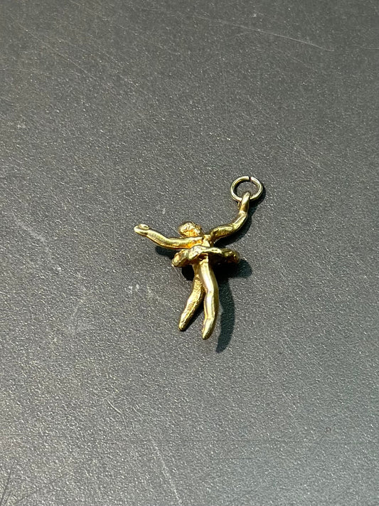 复古 14K 金芭蕾舞者吊饰