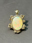 14K Gold Opal Diamond Pendant