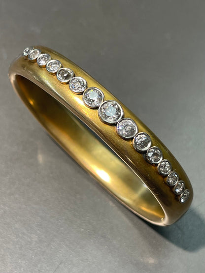 Antique 10K Yellow Gold 1.81 CTW Diamond Bangle Bracelet