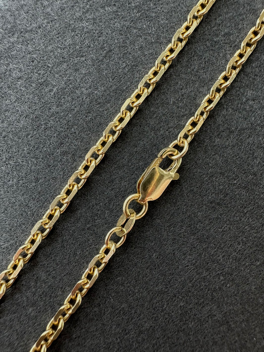 14K Gold 2.8 mm Solid Biker Chain Chain Necklace 22.0 inch