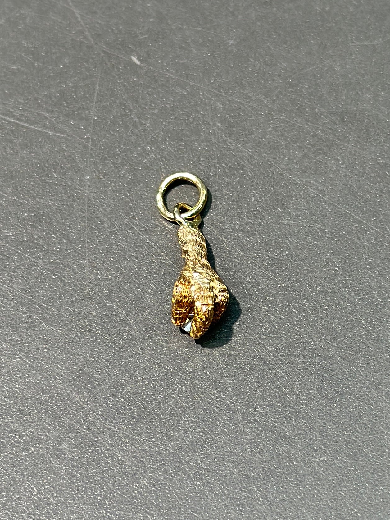 Antique 14K Gold Claw and Egg Diamond Conversion Charm