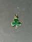 Vintage 14K Gold Green Enamel Three Clover Charm