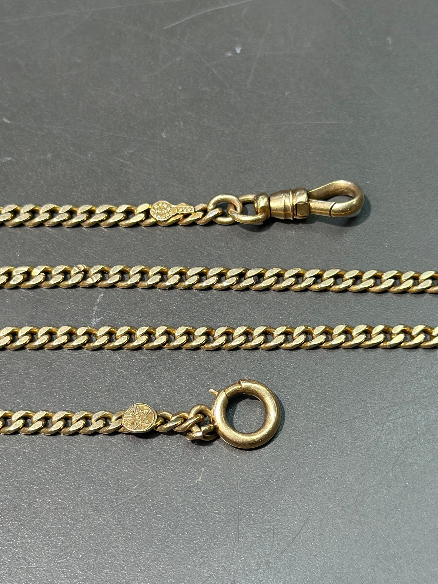 Chaîne de montre Albert Chain à maillons trottoir vintage 14K 19,5 »