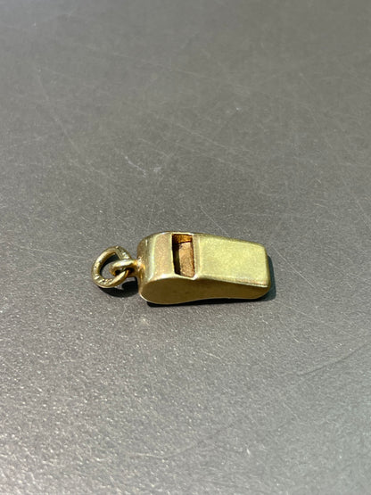 复古 14K 金迷你口哨吊饰