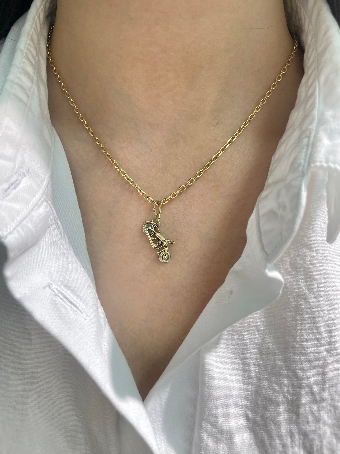 Vintage 14K Gold Articulating Motorcycle Charm