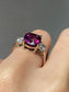 14K White Gold 4.20 CT Rhodolite Diamond Trilogy Ring