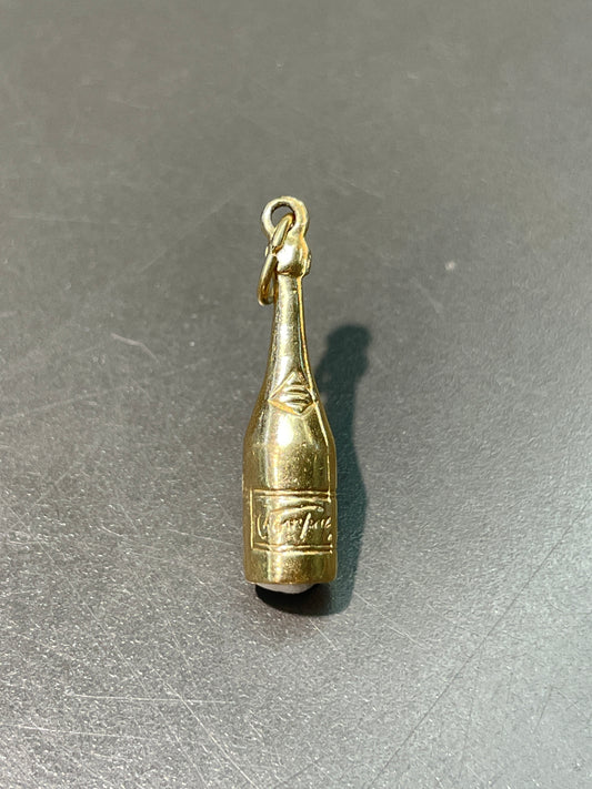 Vintage 14K Gold Solid Champange Charm