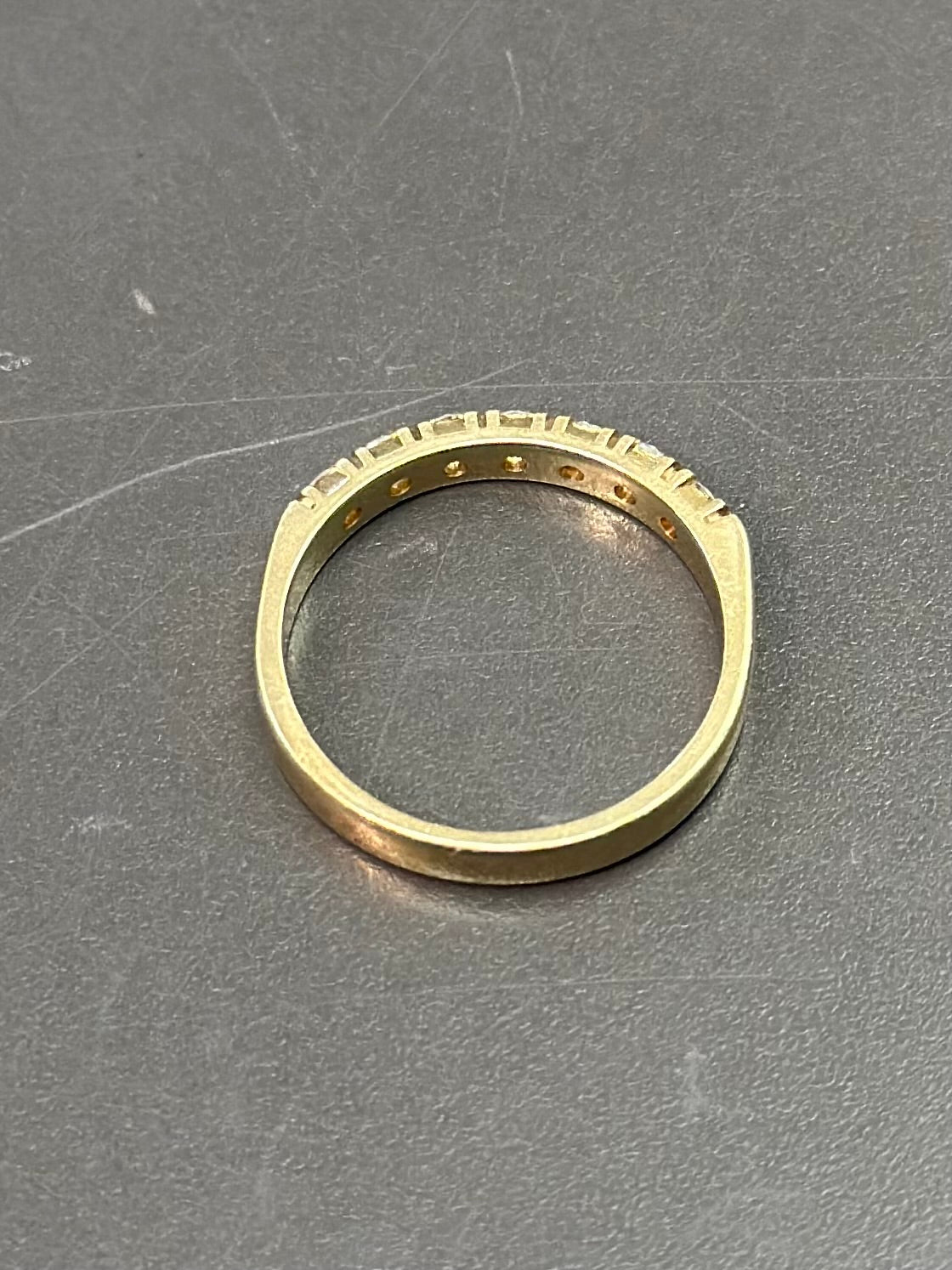 18K Gold Half Diamond Eternity Ring SZ 5.75