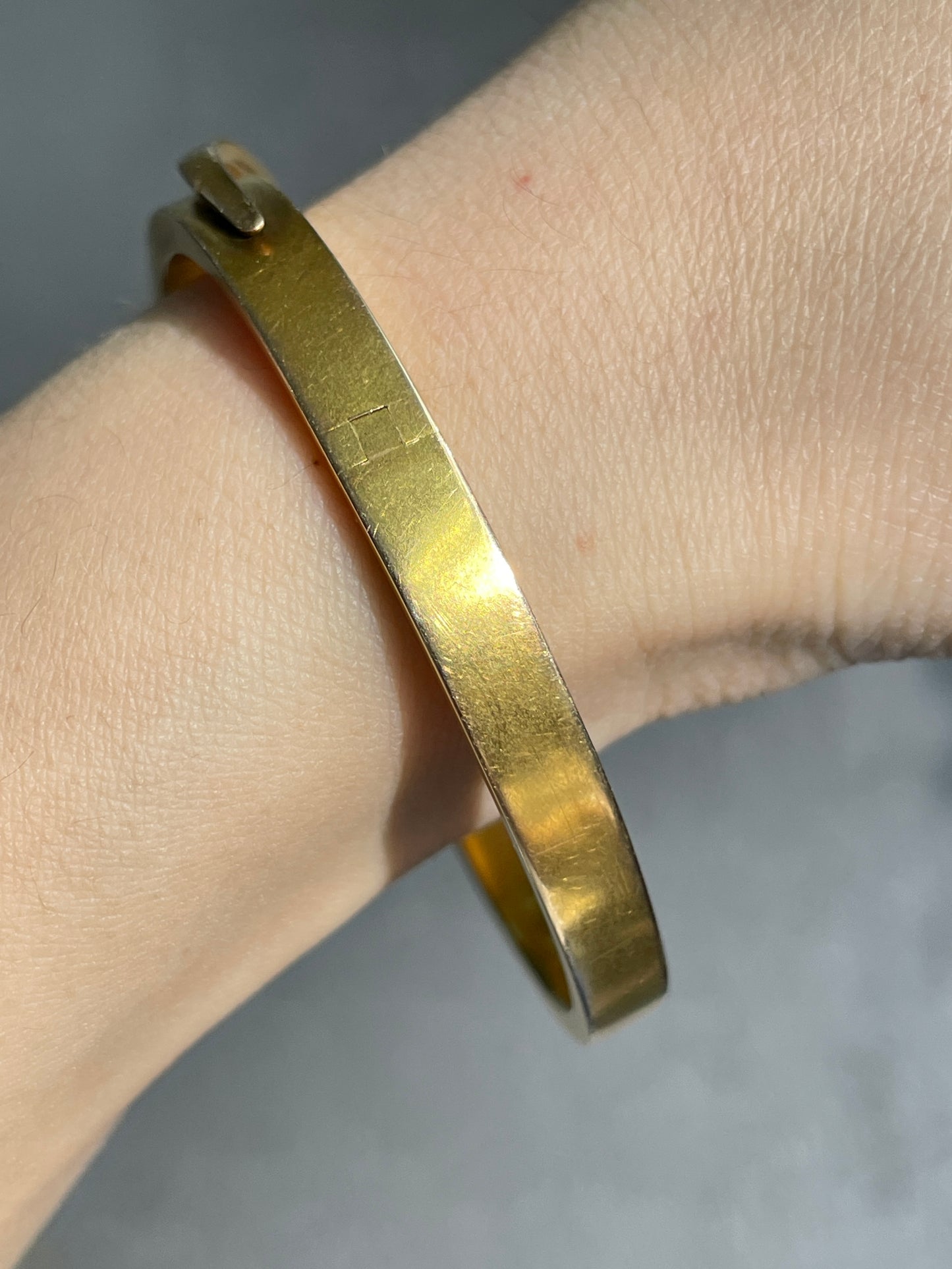 Antique  L. Fritzsche 14K Gold 0.40 CTW Diamond Nail Bangle Bracelet