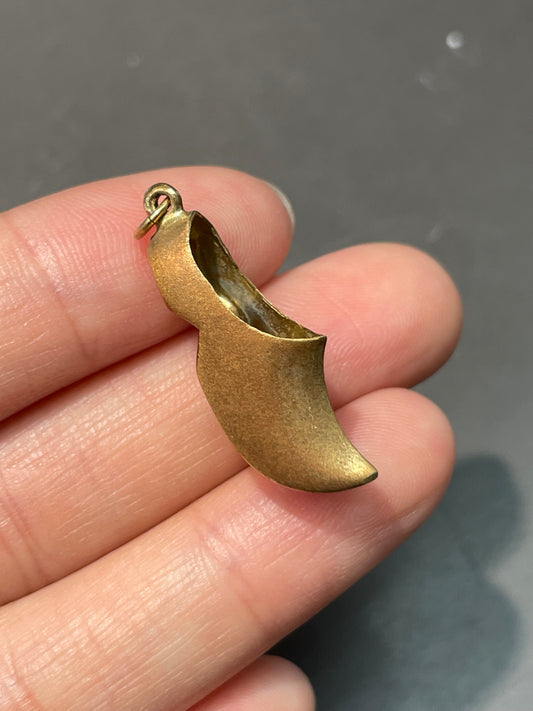 Vintage 14K Yellow Gold Dutch Clog Charm Pendant