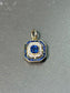 Antique 14K Gold Platinum Sapphire Diamond Hexagon Charm