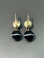 Antique 14K Gold Banded Agate "Day and Night" Drop Earrings