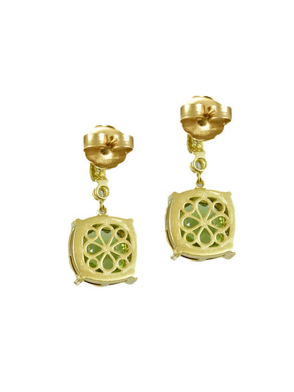Charles Krypell 18K Gold Peridot Diamond Earring
