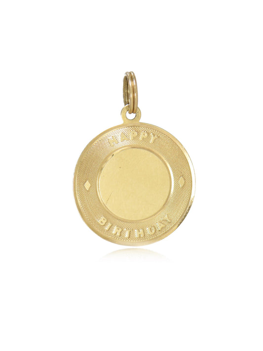 Vintage 14K Gold "Happy Birthday" Charm