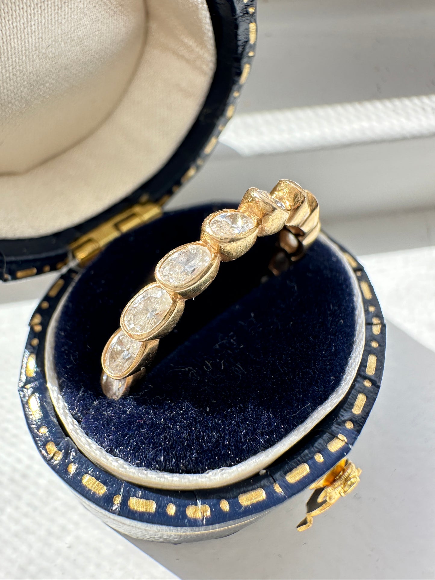 18K Gold 2.2 CTW Oval Diamond Eternity Ring