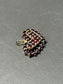 Vintage 14K Gold Faceted Garnet Heart Charm