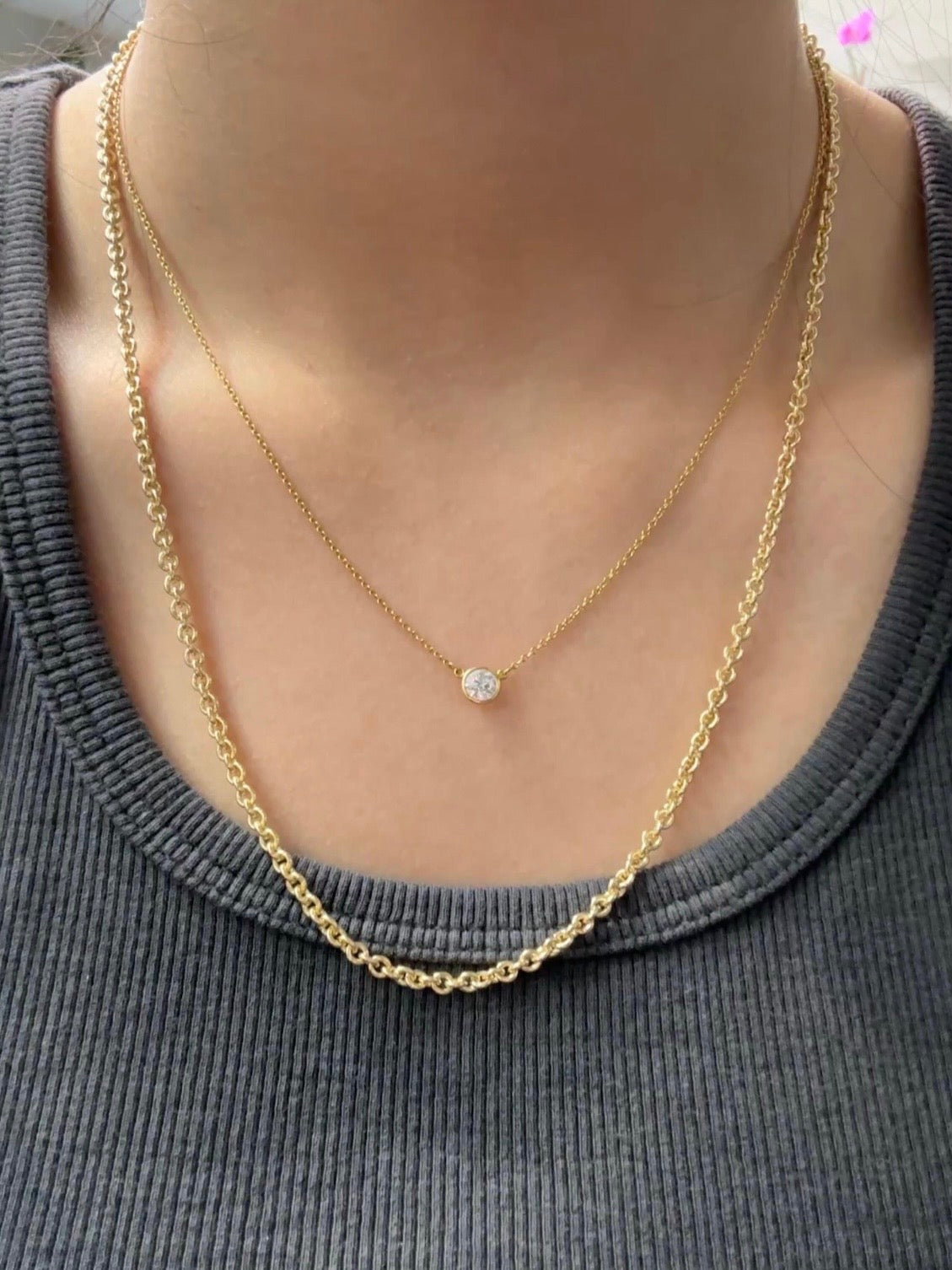 14K Yellow Gold 3.0 mm Rollo Chain Necklace 20.0 inch