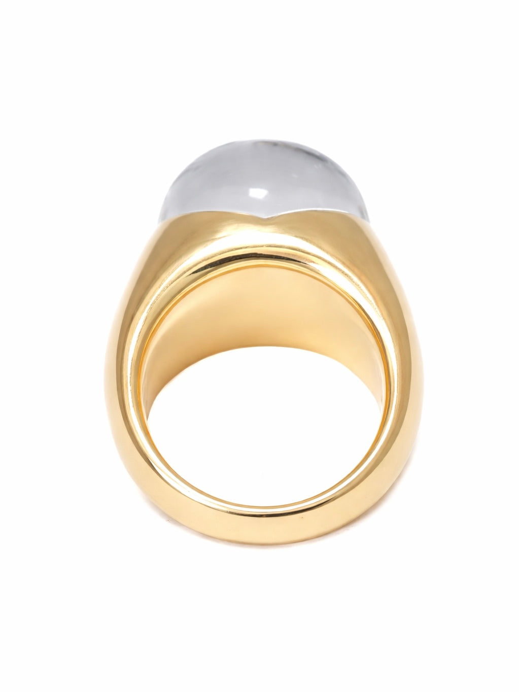 Mauboussin French 18K Gold Rock Crystal Diamond Ring