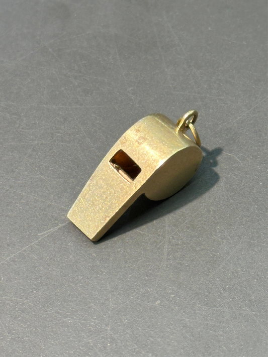 Vintage 14K Gold Working Whistle Charm