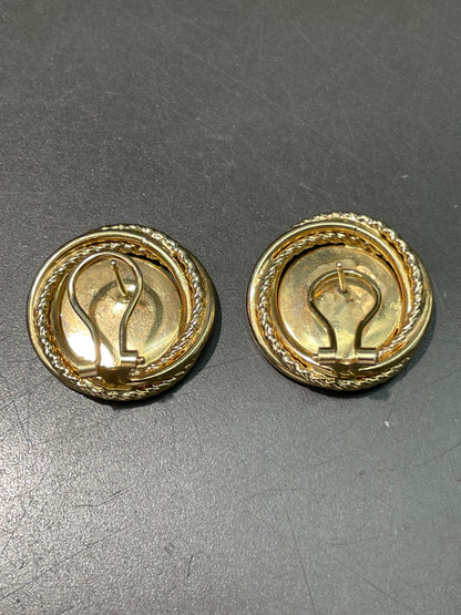 Vintage 14K Yellow Gold Roman Coin Earring