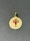 Pendentif croix de Saint-Jacques vintage en or 14 carats en taille-douce