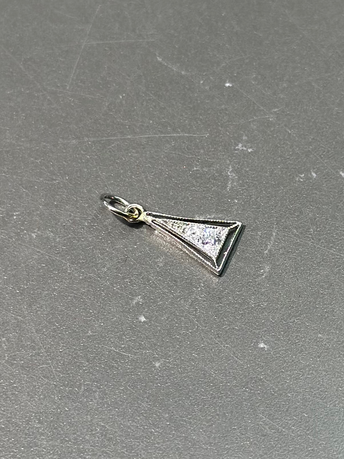 Art Deco Platinum Diamond Triangular Charm