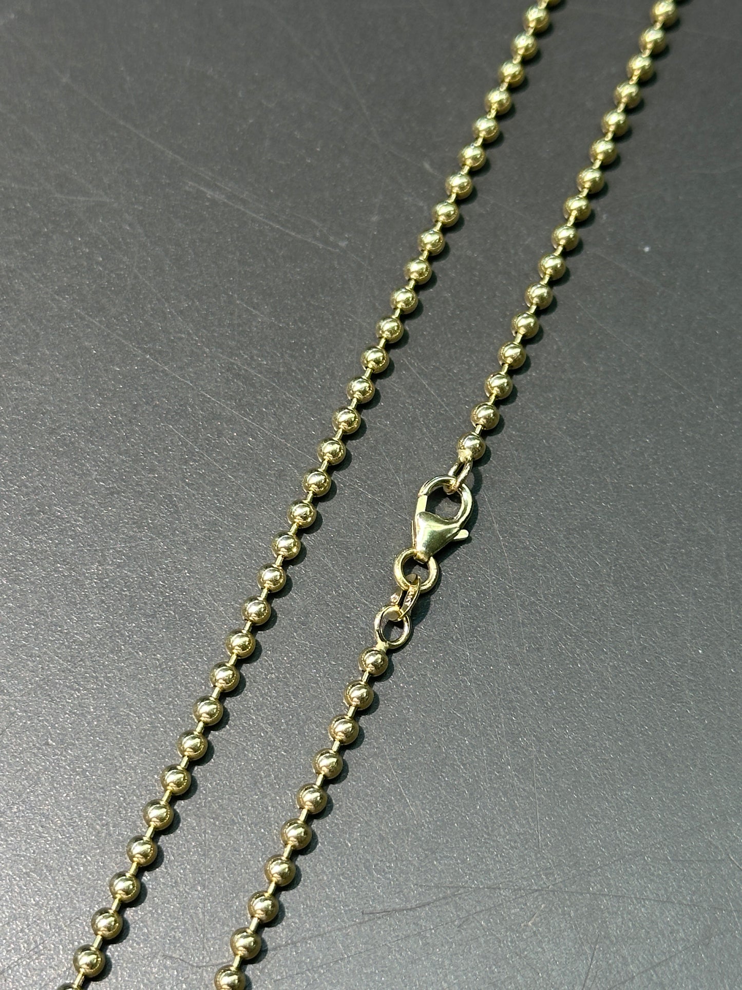 14K 金平珠链项链 20.0 英寸