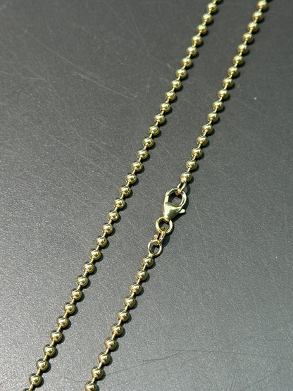 14K 金平珠链项链 20.0 英寸