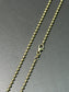 14K Gold Flush Bead Chain Necklace 20.0 inch