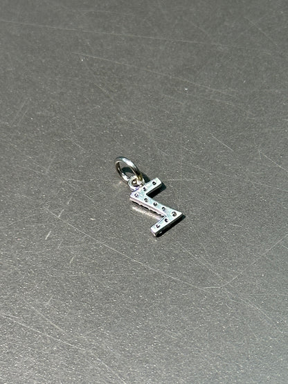 14K 白金 Z 字母钻石吊坠