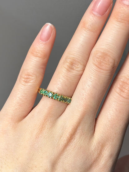 复古 18K 金绿宝石戒指