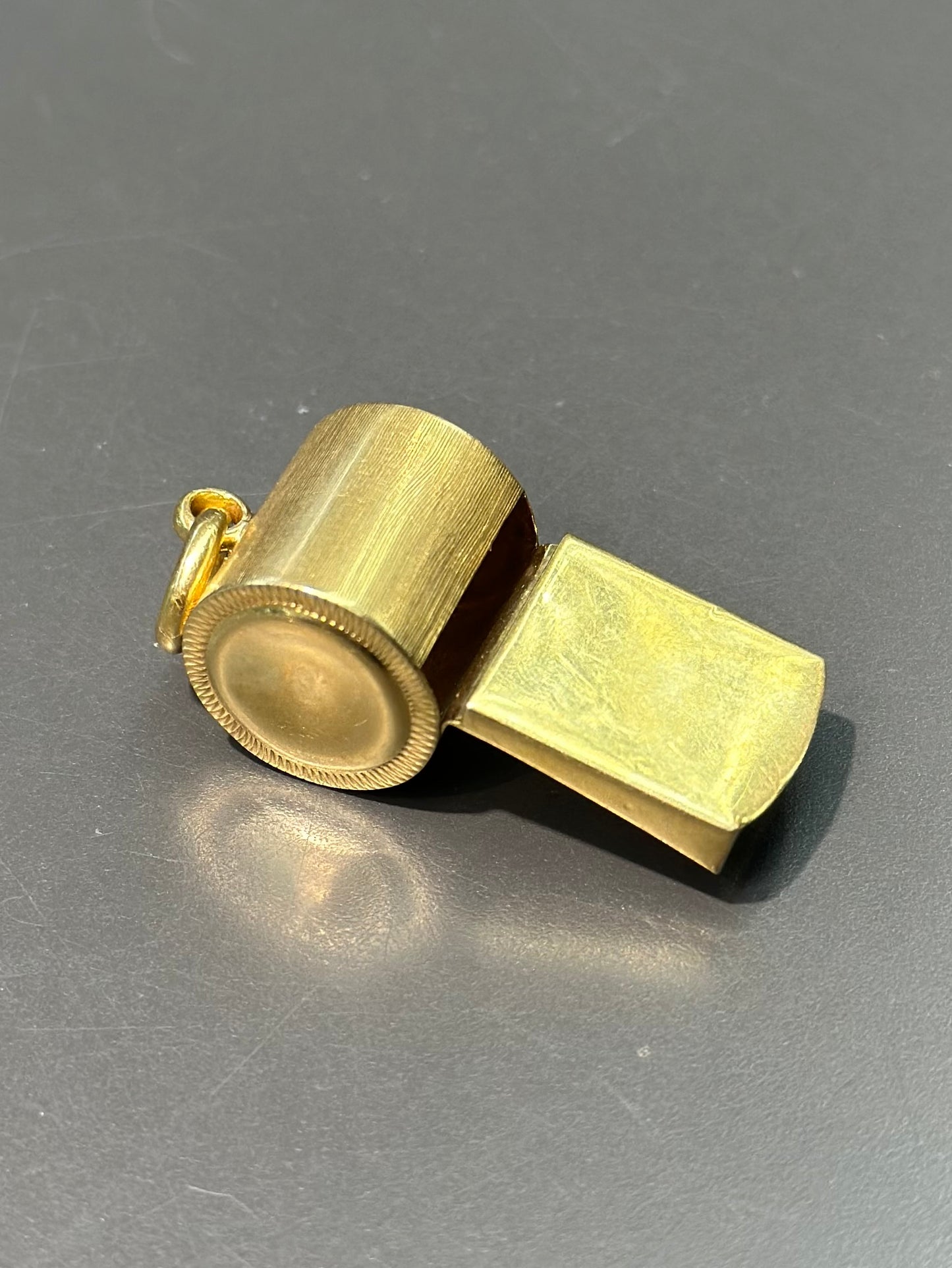 Vintage 18K Gold Extra Large Whistle Pendant