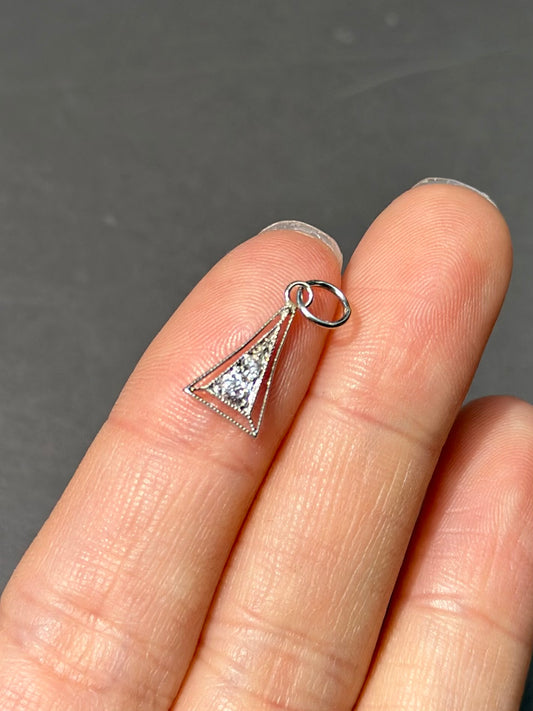 Art Deco Platinum Diamond Triangular Charm