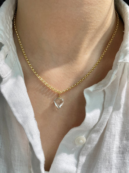 Vintage 18K Gold Aquamarine Heart Charm