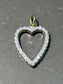 Platinum Elongated Diamond Open Heart Pendant